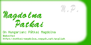 magdolna patkai business card
